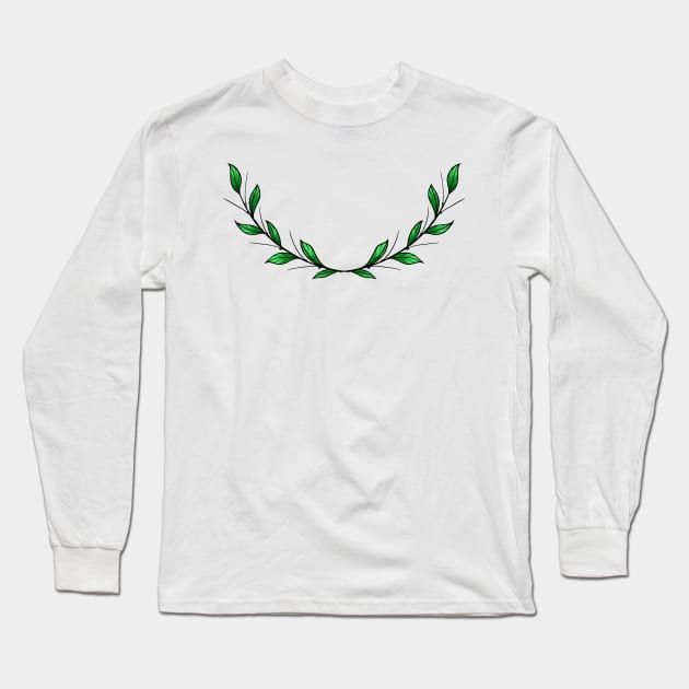 Branches Floral Art Long Sleeve T-Shirt by Print Art Station